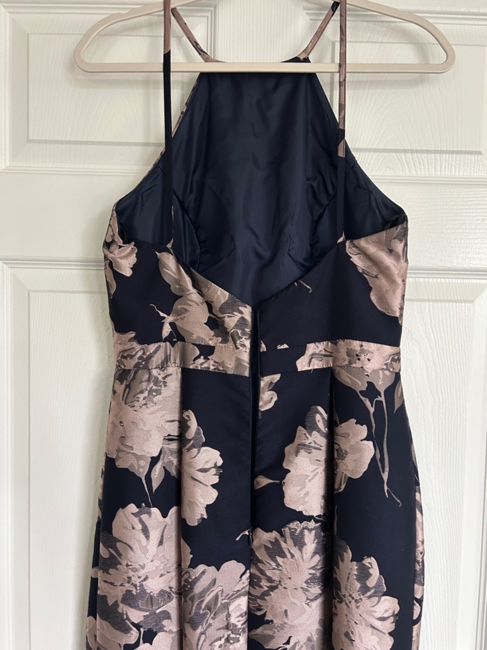 Xscape Navy Maxi Dress with Blush Floral Print - Picture 6 of 9